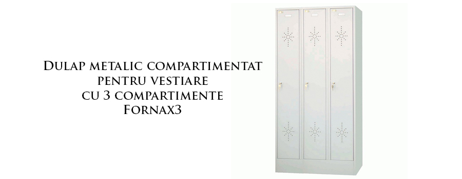 Dulap metalic compartimentat pentru vestiare cu 3 compartimente Fornax3