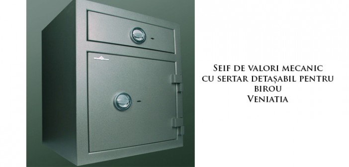 Seif de valori mecanic cu sertar detașabil pentru birou Veniatia