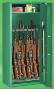 Dulap de arme cu casetă pentru muniție și ușa blindată de calitate