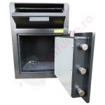 Casa de bani tip seif cu fanta cu cheie sau blocare electronica Omega Deposit CHUBB 24
