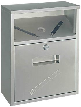 Scrumiera pentru mobilier exterior inox,pret mic scrumiera inox,scrumiera cu sistem cilindru cu 2 chei